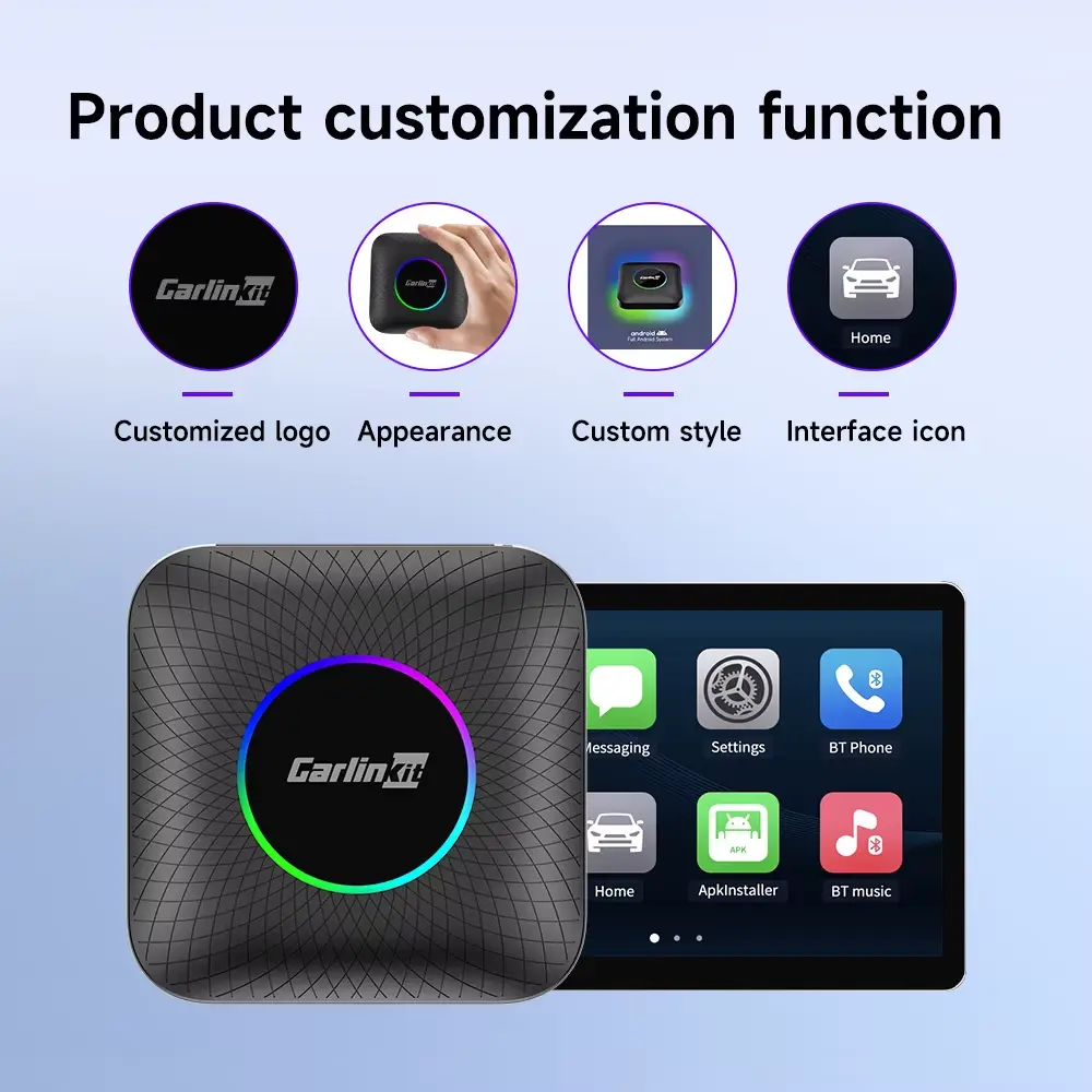 Carlinkit Box Carplay Wireless Adapter 128GB 64Gb Sm6225 Ambient Led Android Car Play Dongle Ai Box for Netflix Youtube Apple